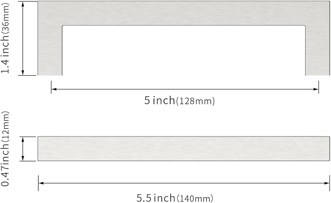 Asidrama 5 Pack 5 Inch(128mm) Brushed Satin Nickel Kitchen Cabinet Handles, Stainless Steel Cabinet Pulls Kitchen Cabinet Hardware for Cupboard Drawer Handles Dresser Pulls