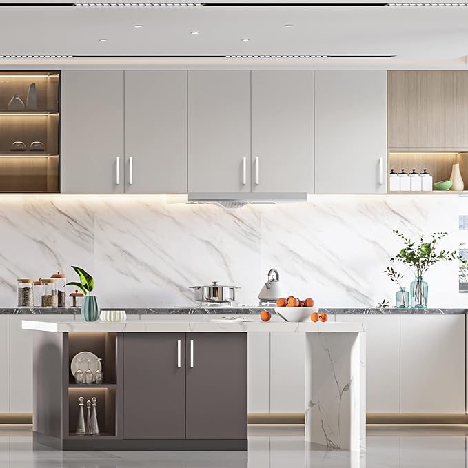 Asidrama 5 Pack 5 Inch(128mm) Brushed Satin Nickel Kitchen Cabinet Handles, Stainless Steel Cabinet Pulls Kitchen Cabinet Hardware for Cupboard Drawer Handles Dresser Pulls