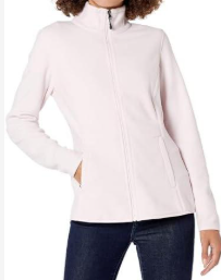 Amazon Essentials Women’s Full-Zip Polar Fleece Jacket – Light Pink (Size M)