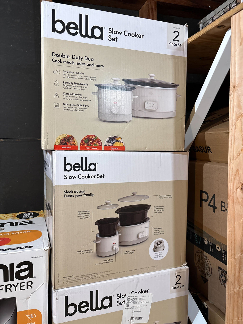 BELLA 6 Qt Programmable Slow Cooker, Ceramic Nonstick Coating, Adjustable Temperature, Dishwasher Safe, Stoneware Pot & Tempered Glass Lid – Open Box