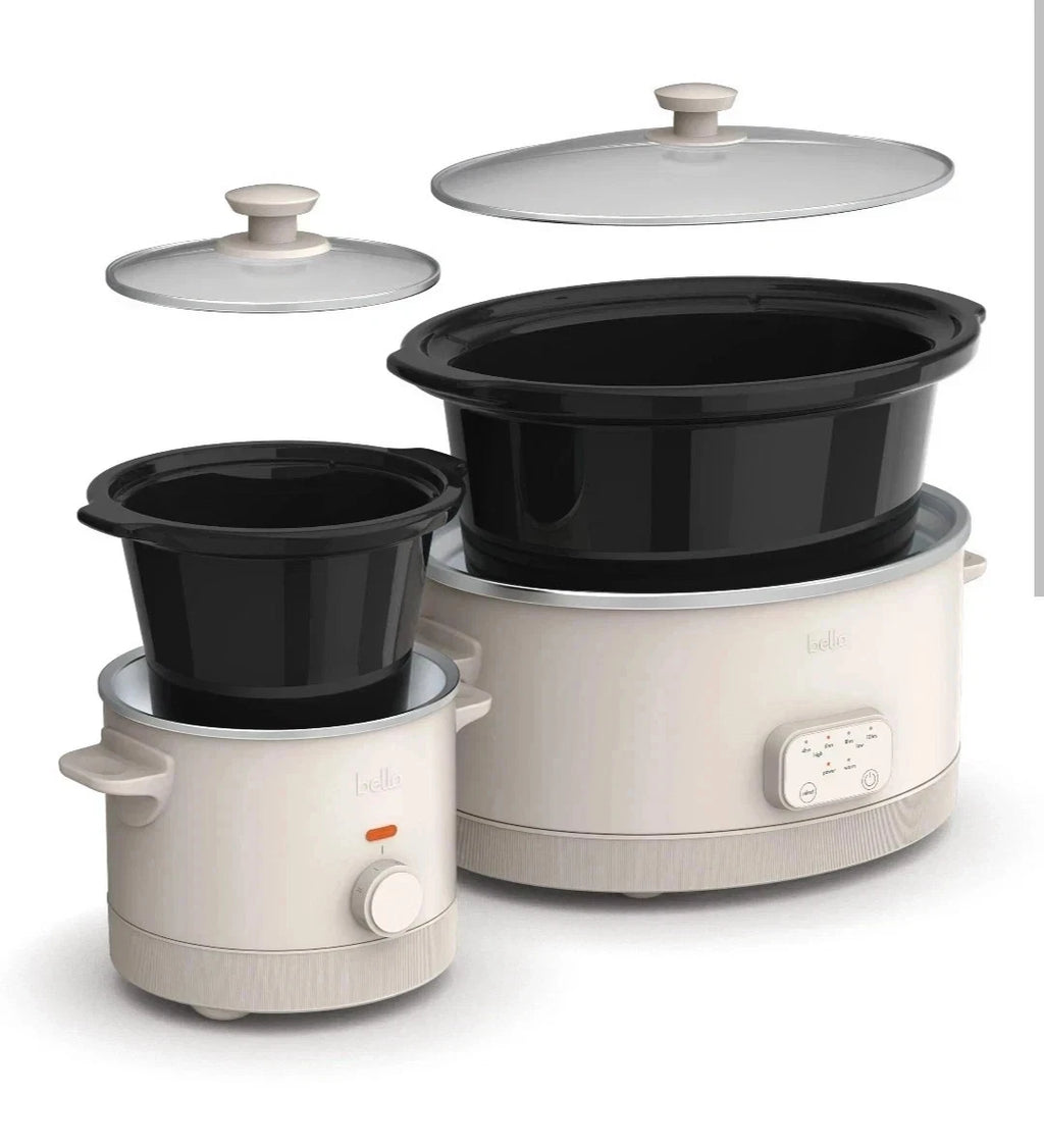 BELLA 6Qt & 2Qt Programmable Nonstick Slow Cooker Set
