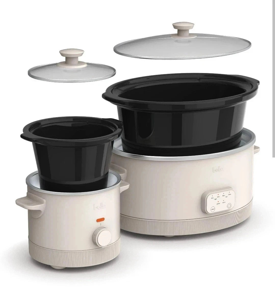 BELLA 6Qt & 2Qt Programmable Nonstick Slow Cooker Set