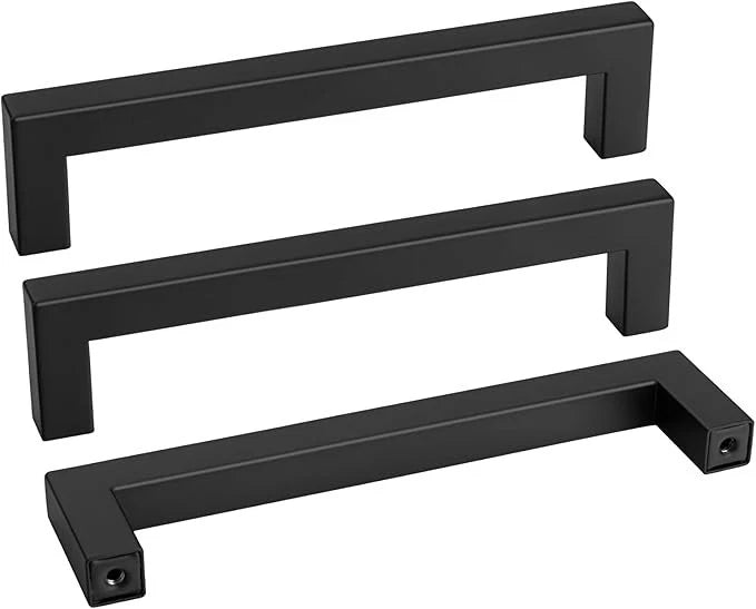 goldenwarm 45 Pack 6 1/4 Inch Black Cabinet Handles Matte Black Drawer Pulls