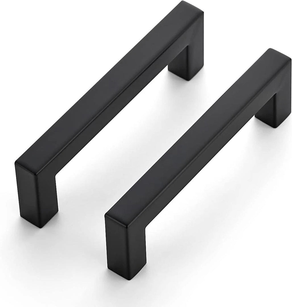 Ravinte 25 Pack 4 Inch Kitchen Square Cabinet Handles Matte Black Cabinet Pulls