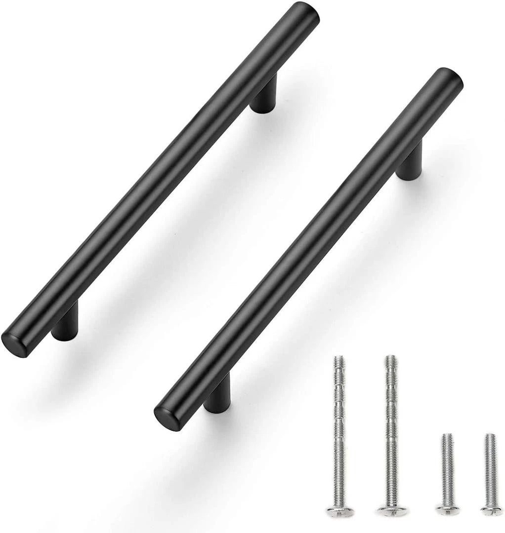 24 Pack 7.38" Cabinet Pulls Matte Black Stainless Steel Kitchen Cupboard Hand