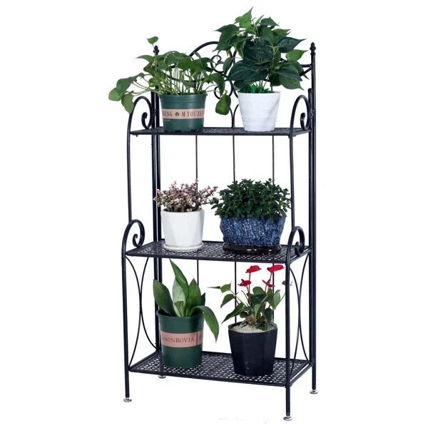 Metal Foldable 3-Tier Plant & Home Décor Display Stand Rack / Book Shelf