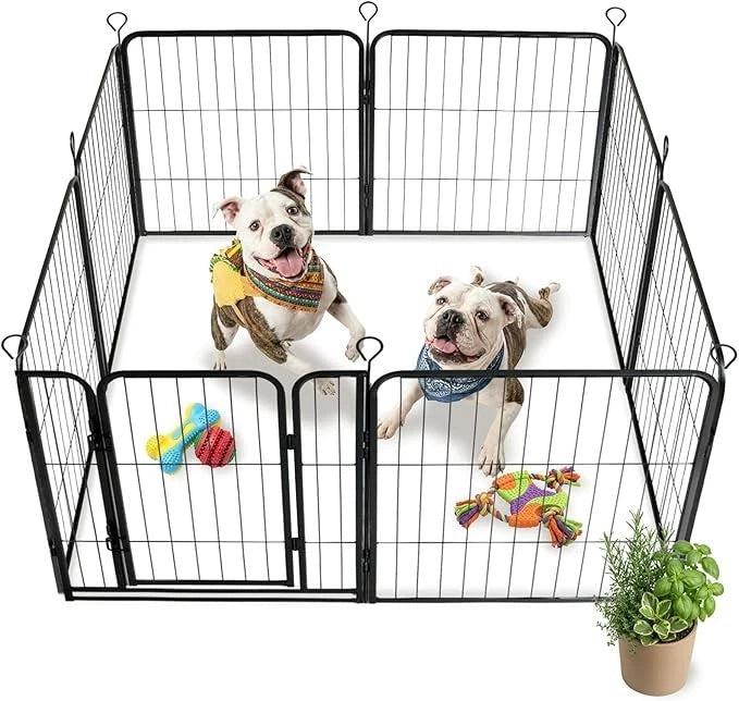 Dog Playpen,24 in(H) 7 Panels 1 Gate Pet Fence