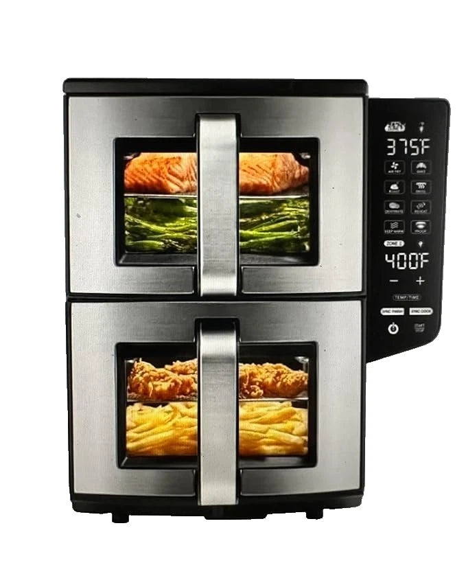 Gourmia Dual Basket Air Fryer, 11-Qt Double Decker Vertical Design – Open Box