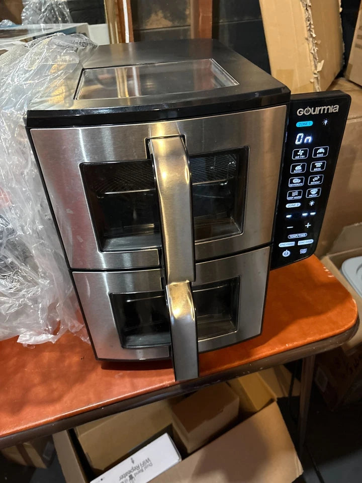 Gourmia Dual Basket Air Fryer, 11-Qt Double Decker Vertical Design – Open Box