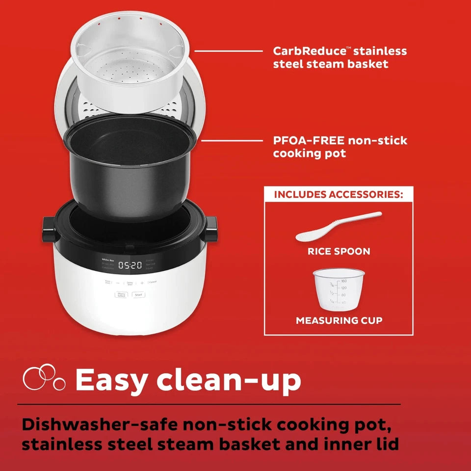 Instant Rice & Grain Multi-Cooker, 12-Cup, CarbReduce Technology – Open Box