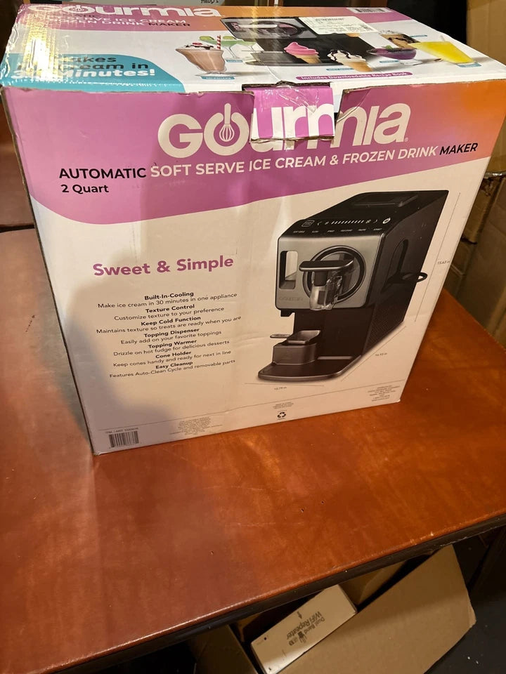 Gourmia Automatic Soft Serve Ice Cream & Frozen Drink Maker, 2 Quart – Open Box