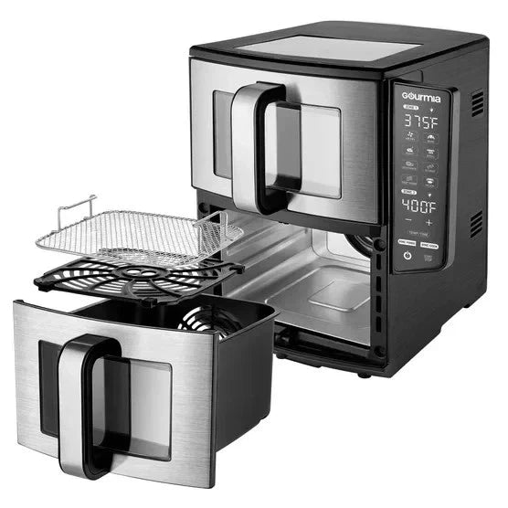 Gourmia Dual Basket Air Fryer, 11-Qt Double Decker Vertical Design – Open Box