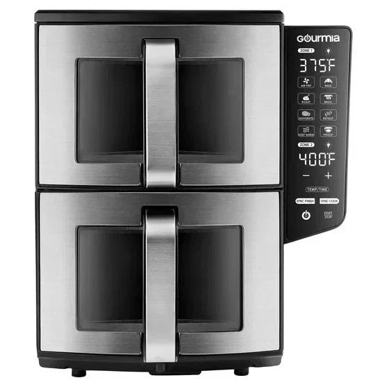 Gourmia Dual Basket Air Fryer, 11-Qt Double Decker Vertical Design – Open Box
