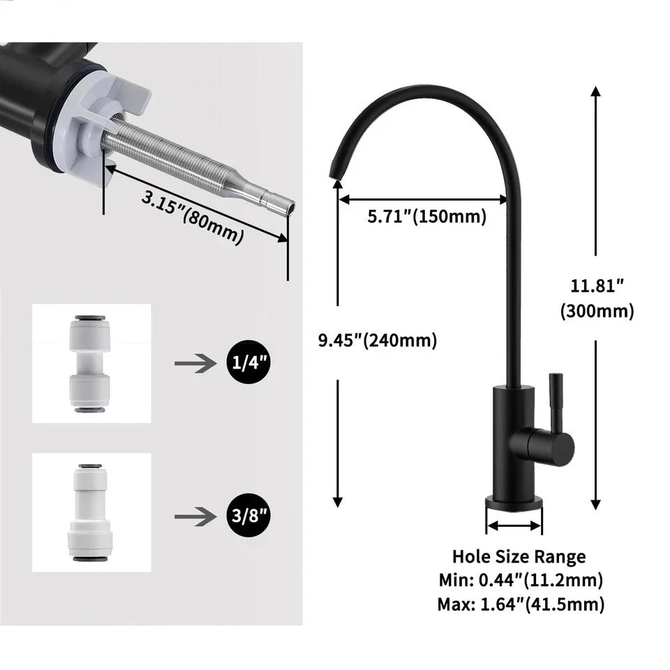 Drinking Water Faucet for Kitchen Sink SUS304, Stainless Steel
