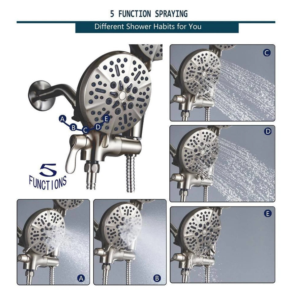 ELLO&ALLO 48-Spray Handheld Tub Shower Faucet w/ 5 in. Shower Head, Nickel