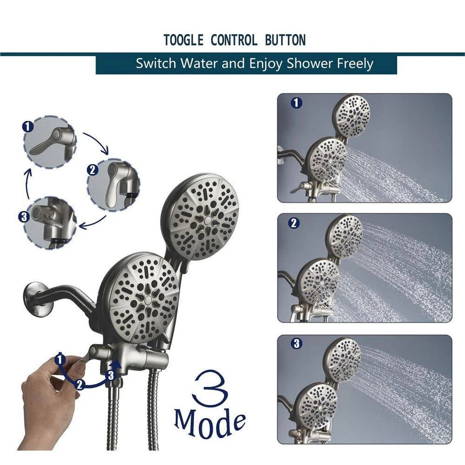 ELLO&ALLO 48-Spray Handheld Tub Shower Faucet w/ 5 in. Shower Head, Nickel