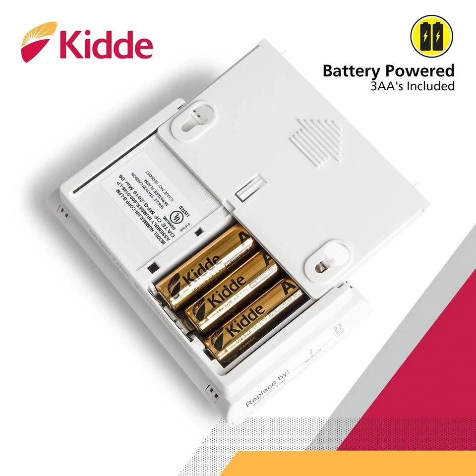 Kidde Carbon Monoxide Detector, AA Battery-Powered CO Alarm with LEDs, Test-Reset Button, Low Battery Indicator, Portable