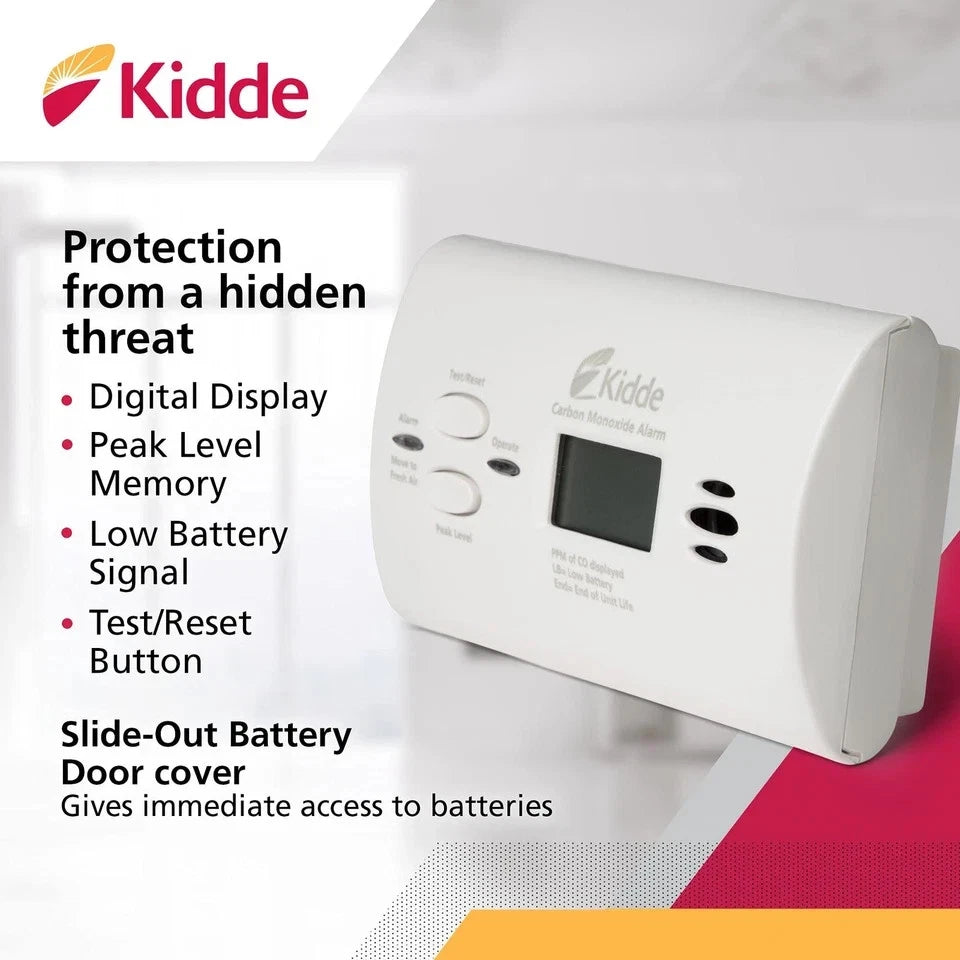 Kidde Carbon Monoxide Detector, AA Battery-Powered CO Alarm with LEDs, Test-Reset Button, Low Battery Indicator, Portable
