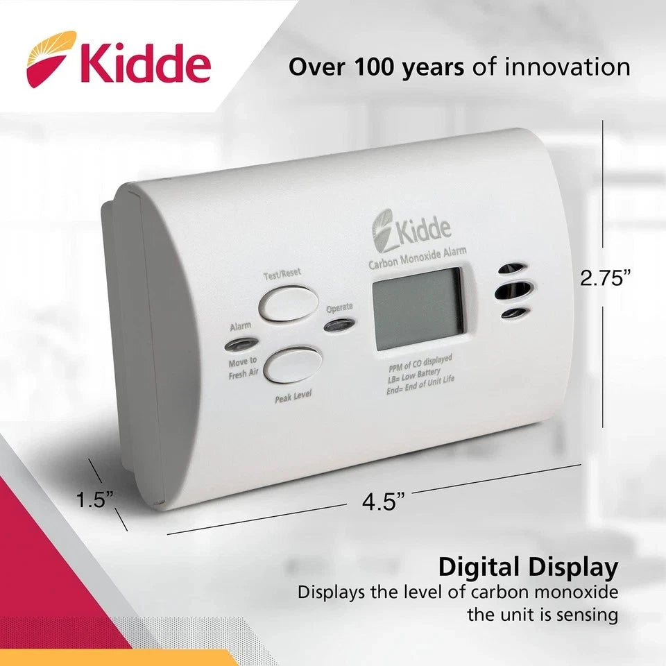 Kidde Carbon Monoxide Detector, AA Battery-Powered CO Alarm with LEDs, Test-Reset Button, Low Battery Indicator, Portable