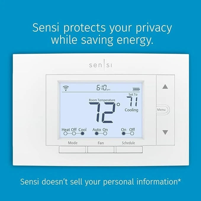 Sensi Smart Thermostat, Wi-Fi, Data Privacy