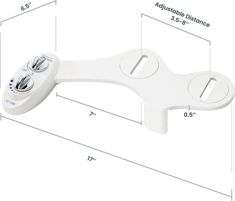 LUXE Bidet NEO 120 Single Nozzle, Self-Cleaning, Non-Electric Bidet Attachment