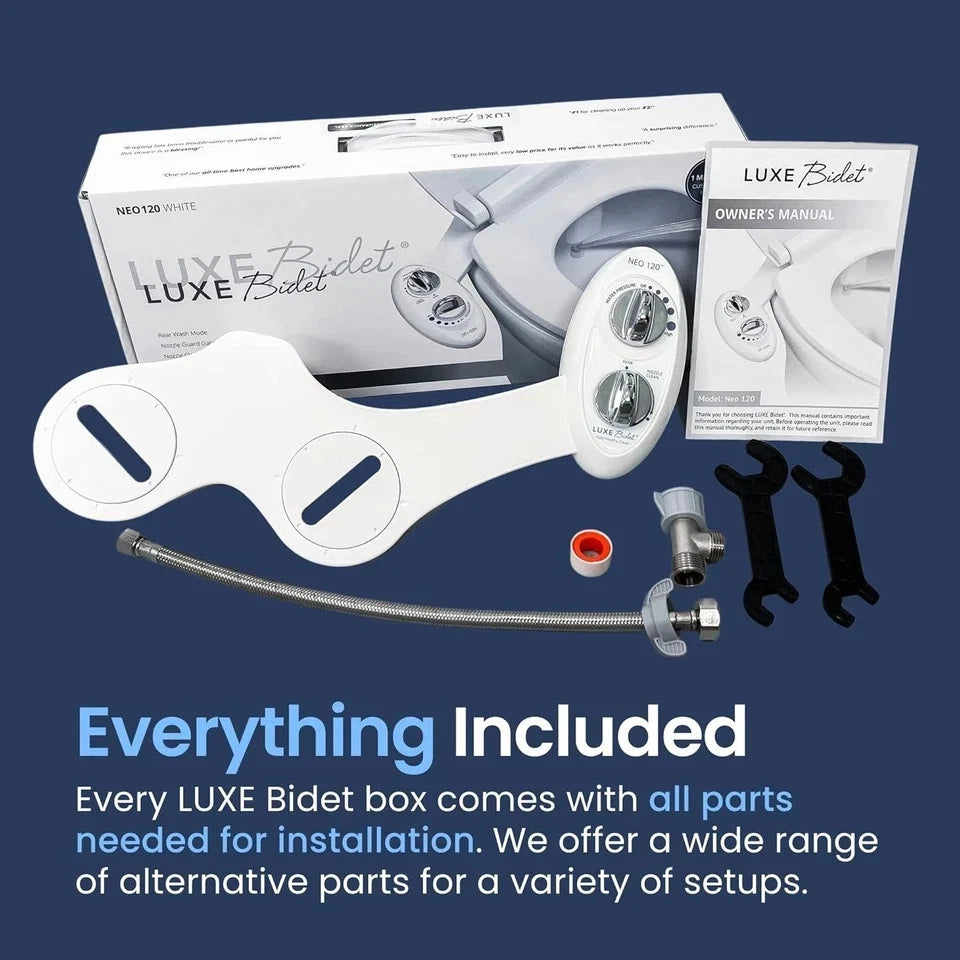 LUXE Bidet NEO 120 Single Nozzle, Self-Cleaning, Non-Electric Bidet Attachment