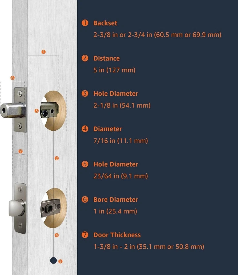 AMZ Basics Front Door Lock Set Handle Set Shelby Lever Level Handle Satin Nickel