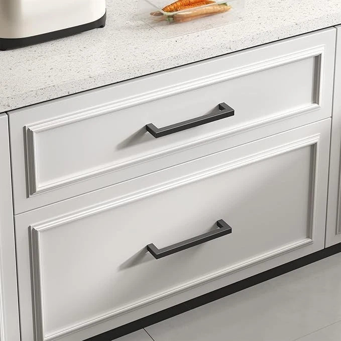 goldenwarm 45 Pack 6 1/4 Inch Black Cabinet Handles Matte Black Drawer Pulls