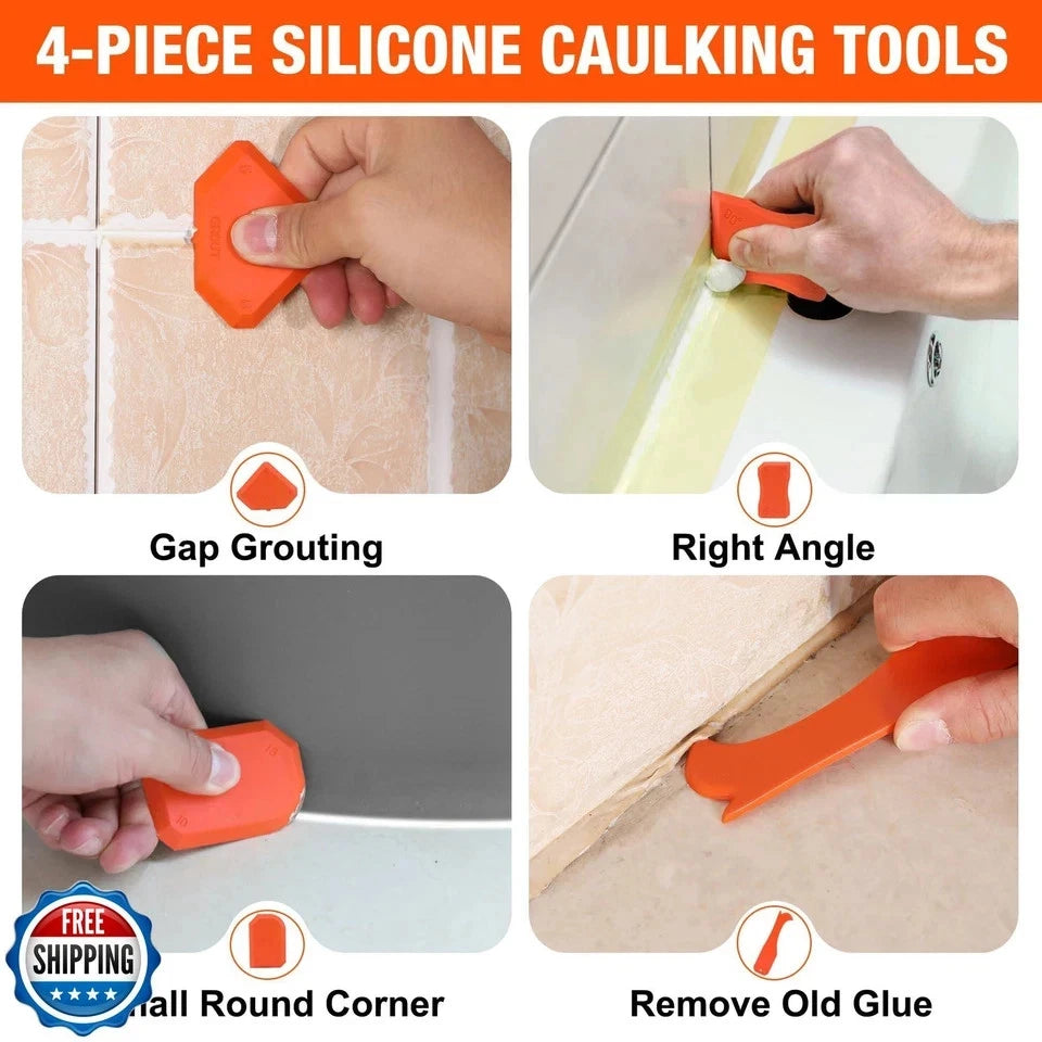 ValueMax Caulk Gun and Caulk Scraper Kit, 10OZ Smooth Silicone Caulking Gun w
