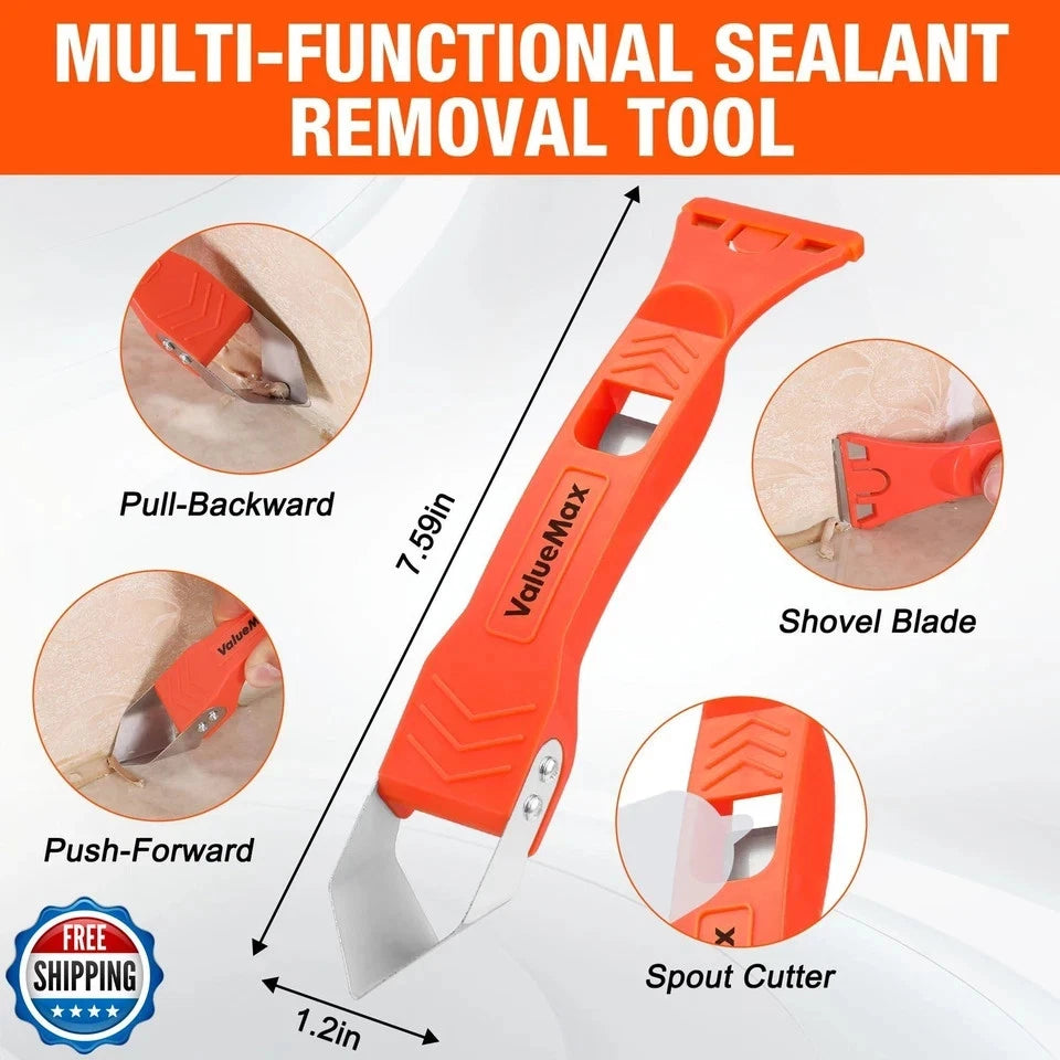ValueMax Caulk Gun and Caulk Scraper Kit, 10OZ Smooth Silicone Caulking Gun w