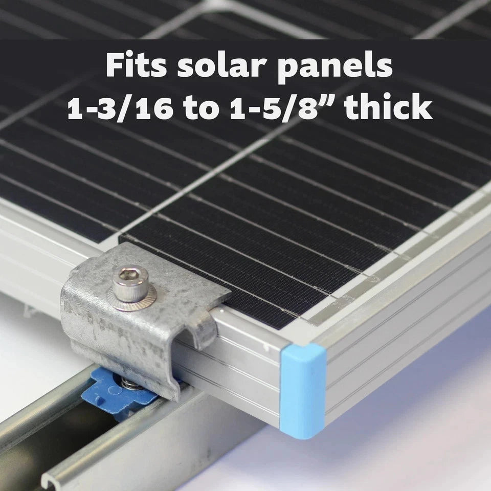 Adamax SPEC158-5PK Solar Panel End Clamps for 1-5/8 in. Steel Strut Gray