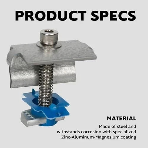 Adamax SPEC158-5PK Solar Panel End Clamps for 1-5/8 in. Steel Strut Gray