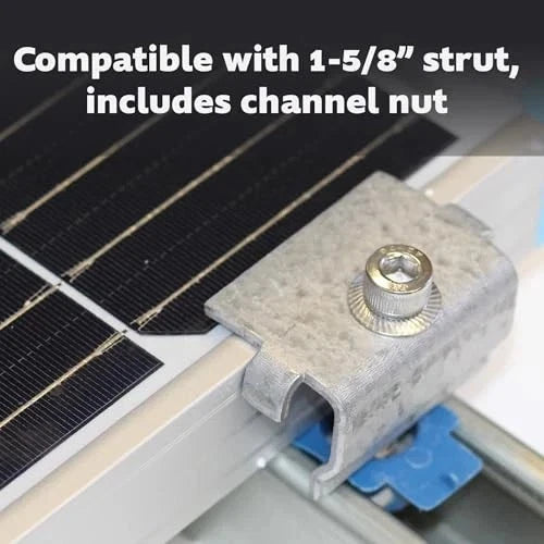 Adamax SPEC158-5PK Solar Panel End Clamps for 1-5/8 in. Steel Strut Gray