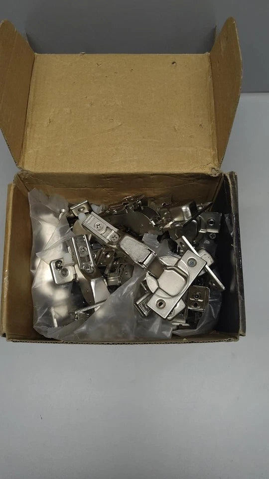 20 Pack Frameless Half Overlay Soft Close Concealed Hinges, Satin Nickel