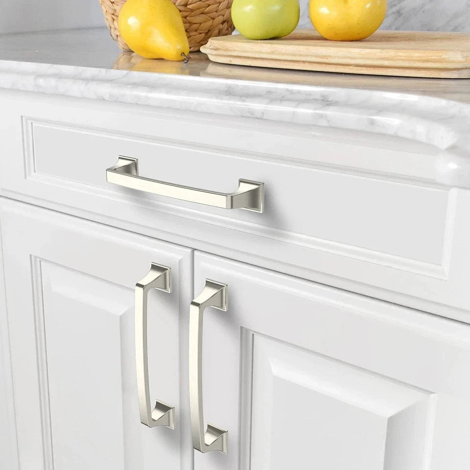 Amerdeco 6 Pack Brushed Satin Nickel 5 Inch 128mm Hole Centers Kitchen Cabine...