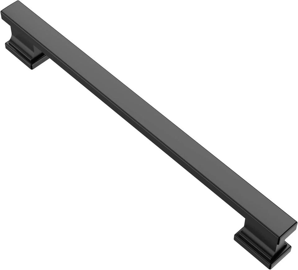 Alzassbg 10 Pack Matte Black Cabinet Pulls, 7 Inch(177.8mm) Hole Centers Kitchen