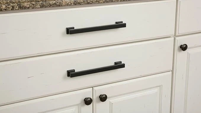 Alzassbg 10 Pack Matte Black Cabinet Pulls, 7 Inch(177.8mm) Hole Centers Kitchen