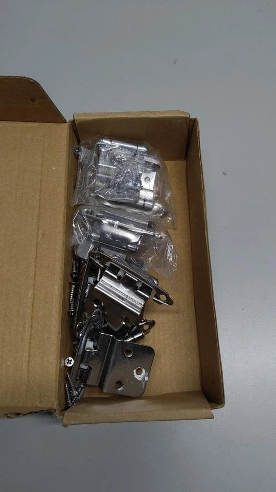 10 Packs 5 Pairs 3/8 inch Inset Polished Chrome Cabinet Hinges Kitchen Cabinet
