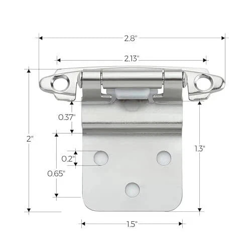 10 Packs 5 Pairs 3/8 inch Inset Polished Chrome Cabinet Hinges Kitchen Cabinet