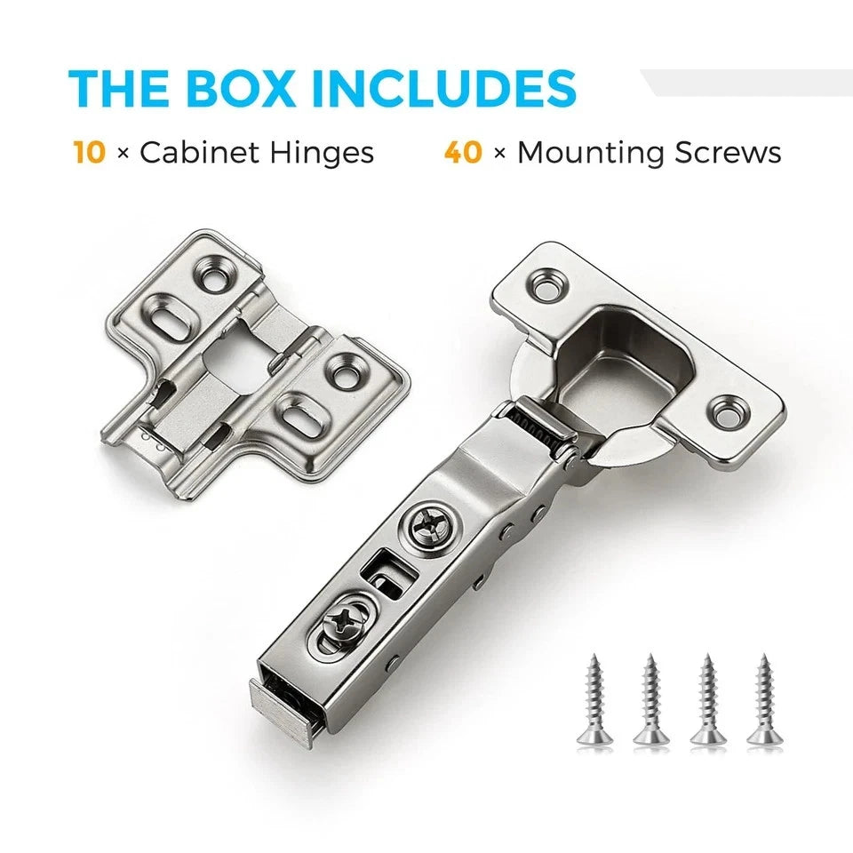 5 Pairs 10 Pack European Full Overlay Soft Close Cabinet Hinges Frameless