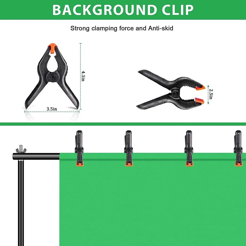 10x6.5ft Photo Backdrop Stand Kit, Heavy Duty Adjustable Photography Backdrop