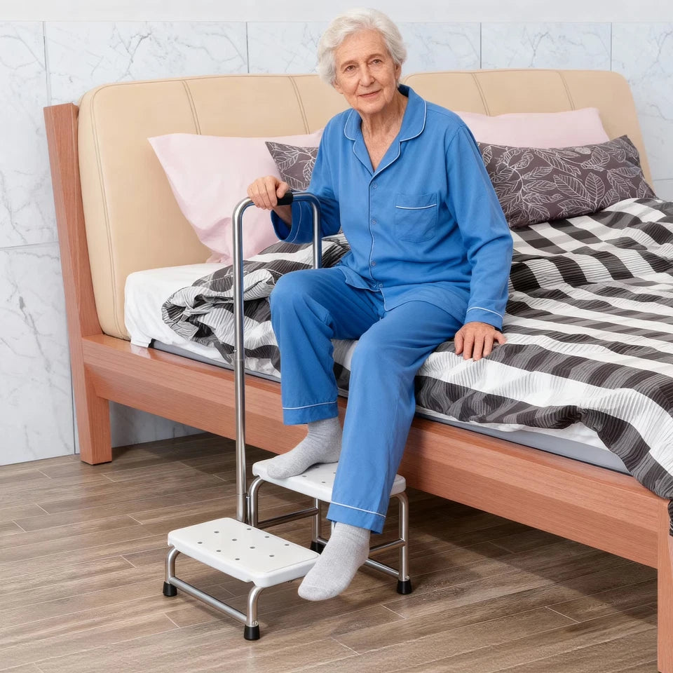 2-Step Stool with Handle for Elderly