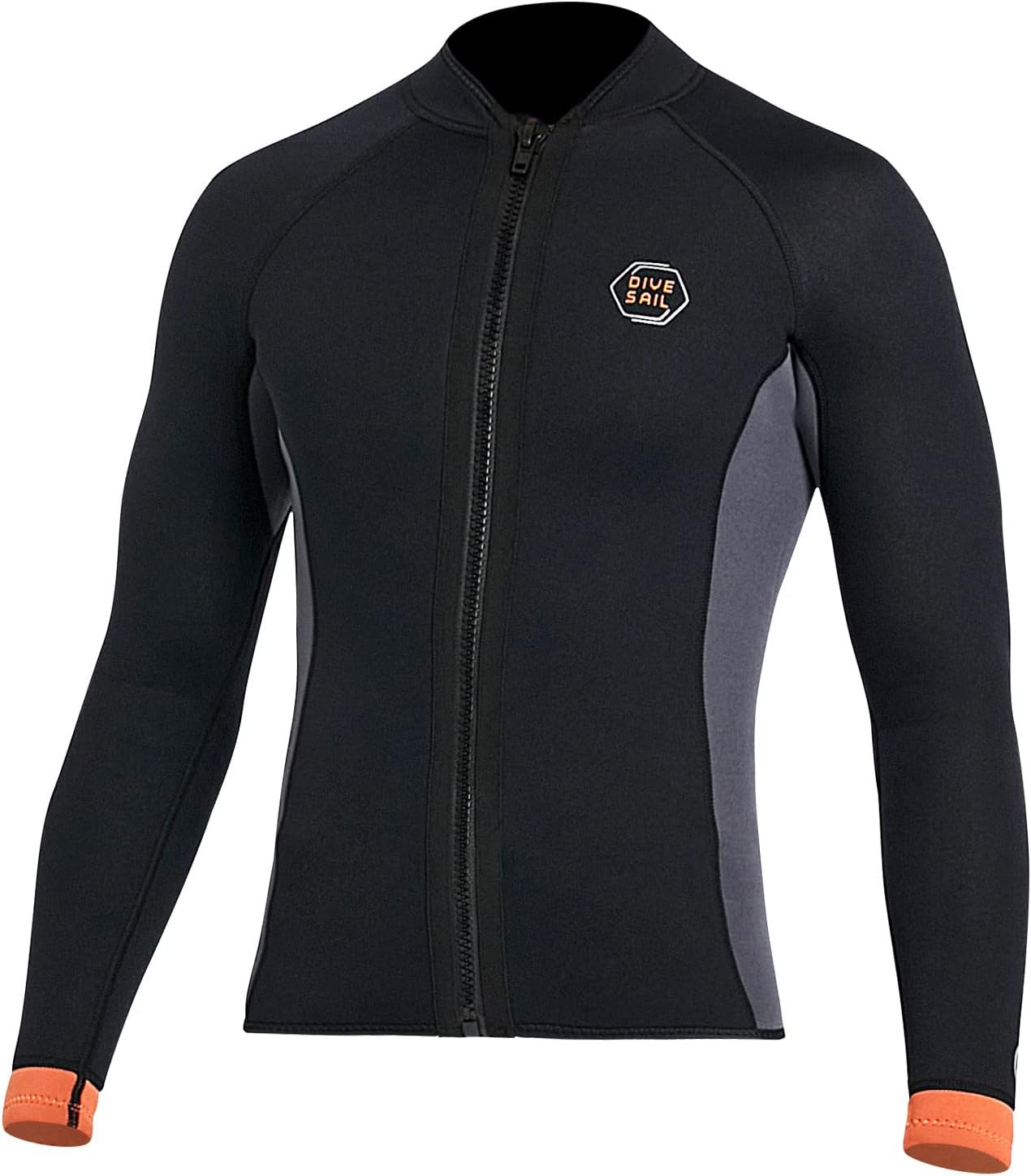 Wetsuit Tops 3mm Neoprene Wetsuit Jacket Women men Front Zip Long Sleeve Diving Suit for Swimming Surfing Snorkeling Kayaking Scuba Diving S Size